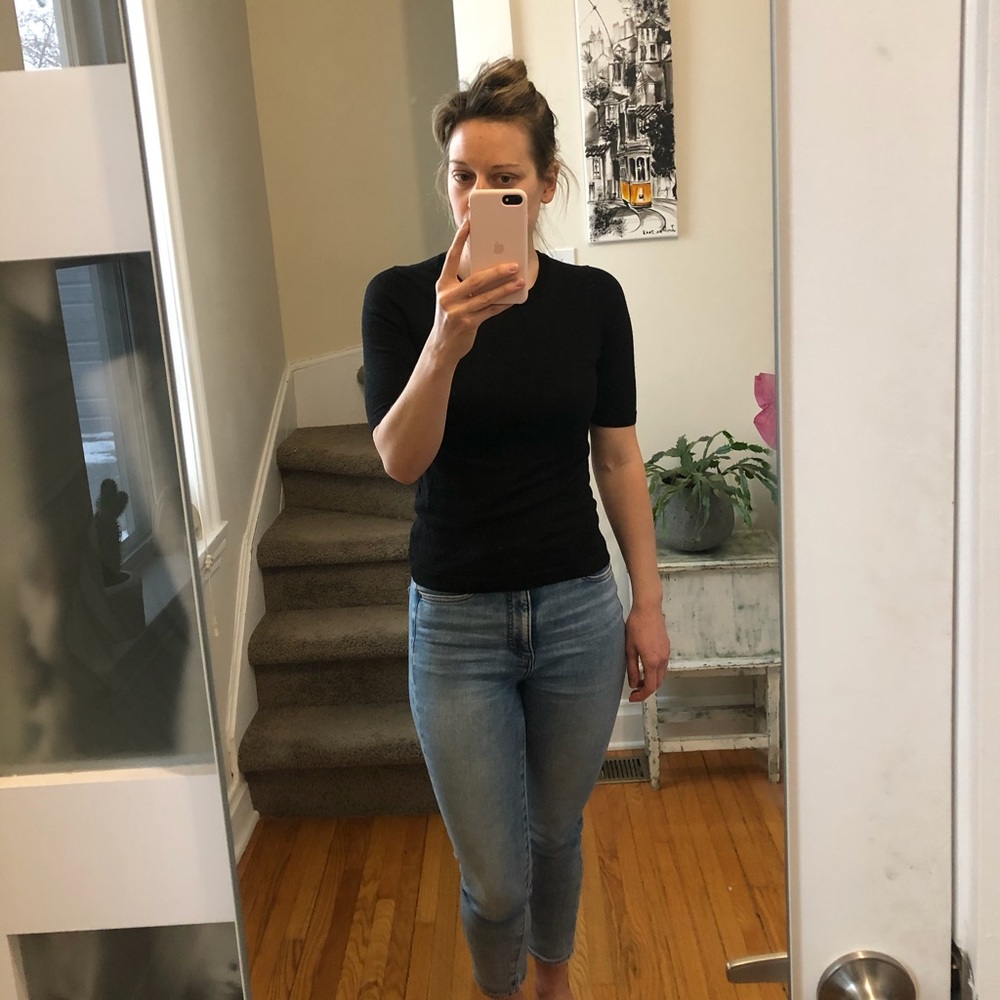 Black 100% Merino Wool Sweater